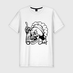 Футболка slim-fit Chef skull, цвет: белый