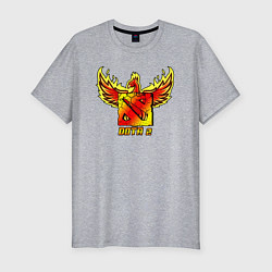 Мужская slim-футболка Дота 2 - огненный феникс