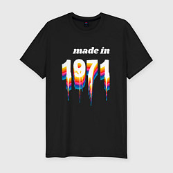 Футболка slim-fit Made in 1971 liquid art, цвет: черный