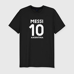 Мужская slim-футболка Аргентина Месси автограф