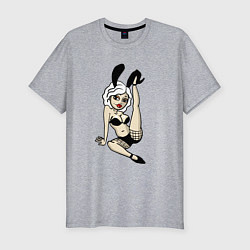 Футболка slim-fit Девушка с ушками, цвет: меланж