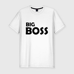 Футболка slim-fit Большой босс - темная, цвет: белый