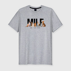 Мужская slim-футболка Man I love Felines - MILF