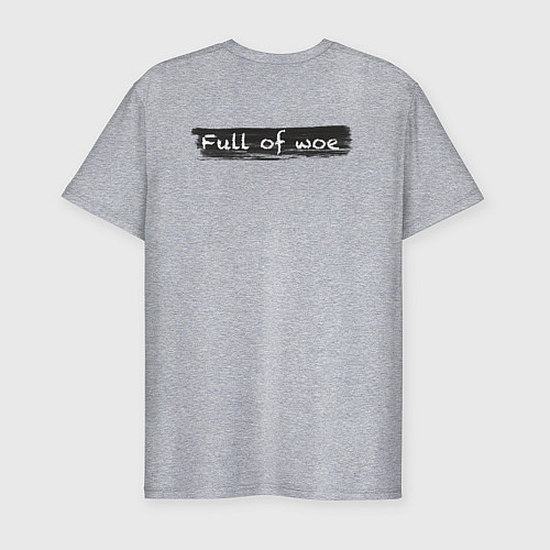 Мужская slim-футболка Full of woe Adams / Меланж – фото 2