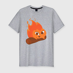 Футболка slim-fit Кальцифер милый, цвет: меланж