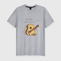 Мужская slim-футболка Нужна новая гитара