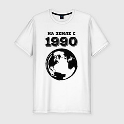 Футболка slim-fit На Земле с 1990 с краской на светлом, цвет: белый