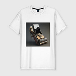 Футболка slim-fit Ретро мобила, цвет: белый