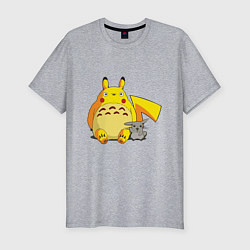 Футболка slim-fit Pika Totoro, цвет: меланж