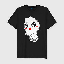 Футболка slim-fit Котик Мур, цвет: черный