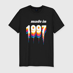 Футболка slim-fit Made in 1997 liquid art, цвет: черный