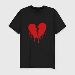 Мужская slim-футболка Большое разбитое сердце
