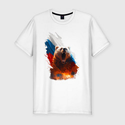 Мужская slim-футболка Злой русский медведь