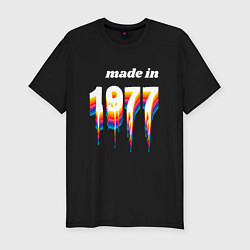 Футболка slim-fit Made in 1977 liquid art, цвет: черный