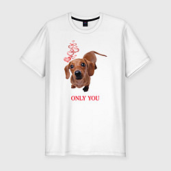 Мужская slim-футболка Преданный пёсик