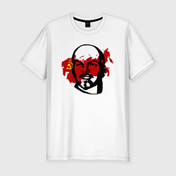 Мужская slim-футболка Ленин на фоне СССР