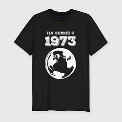 Футболка slim-fit На Земле с 1973 с краской на темном, цвет: черный