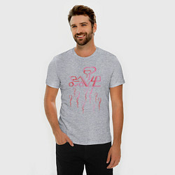 Футболка slim-fit Леттеринг 02 14 love, цвет: меланж — фото 2