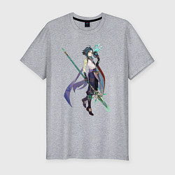 Футболка slim-fit Сяо из Genshin Impact, цвет: меланж
