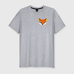 Футболка slim-fit Мордочка лисы, цвет: меланж