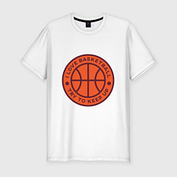Футболка slim-fit Love basketball, цвет: белый