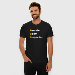 Футболка slim-fit Инспектор женского тела, цвет: черный — фото 2