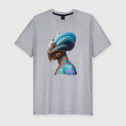 Футболка slim-fit An alien from a distant planet - neural network, цвет: меланж