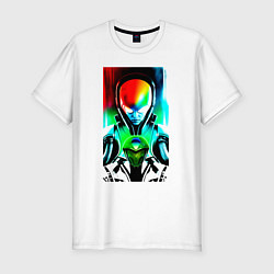 Футболка slim-fit Alien - sketch - neural network, цвет: белый