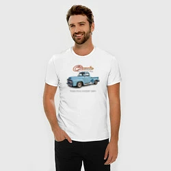 Футболка slim-fit Американский пикап Ford F-100 1954 года, цвет: белый — фото 2