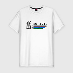 Футболка slim-fit Волшебник level up 18, цвет: белый