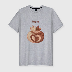 Мужская slim-футболка Кошачья близость