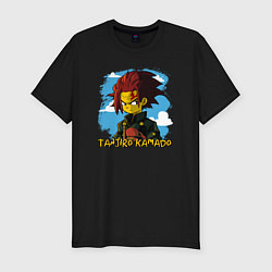 Футболка slim-fit Тандзиро Камадо Симпсон, цвет: черный