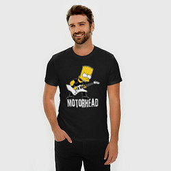 Футболка slim-fit Motorhead Барт Симпсон рокер, цвет: черный — фото 2