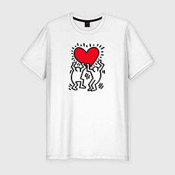 Футболка slim-fit Big heart, цвет: белый