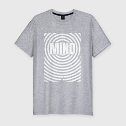 Футболка slim-fit Mind надпись посреди круглой ряби, цвет: меланж