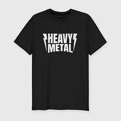 Футболка slim-fit Heavy metal надпись с молниями, цвет: черный