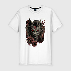 Футболка slim-fit Японский демон, цвет: белый