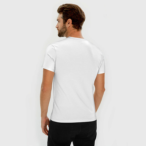 Мужская slim-футболка Девушка с цветами в стиле экспрессионизм, дизайн 1 / Белый – фото 4