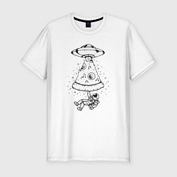 Футболка slim-fit Pizza space, цвет: белый