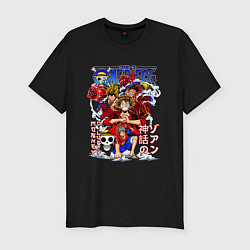 Мужская slim-футболка Манки Д Луффи соломенная шляпа