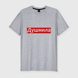 Футболка slim-fit Я душнила - красный, цвет: меланж