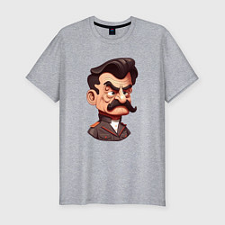 Мужская slim-футболка Сталин мультяшный