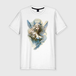 Мужская slim-футболка Царевна-Лебедь ангел - нейросеть