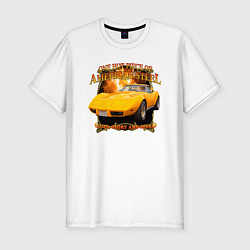 Мужская slim-футболка Американский маслкар Chevrolet Corvette Stingray