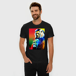 Футболка slim-fit Salvador Dali and lion, цвет: черный — фото 2