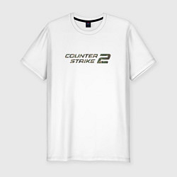 Футболка slim-fit Counter strike 2 лесной камуфляж, цвет: белый