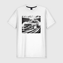 Футболка slim-fit JDM дрифт на стадионе, цвет: белый