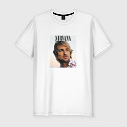 Футболка slim-fit Nirvana Оуэн Уилсон пародия, цвет: белый