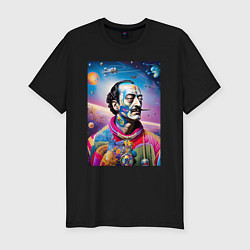 Футболка slim-fit Salvador Dali in space, цвет: черный