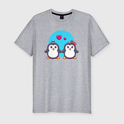 Футболка slim-fit Penguins love, цвет: меланж